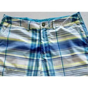 Tommy Bahama Island Active Shorts Mens 33 Plaid Performance Golf Boating Stretch
